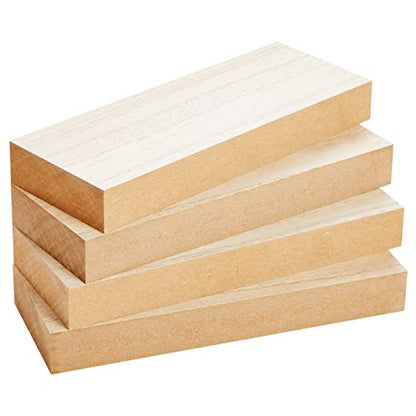 4 Pack Unfinished MDF Wood Rectangles for Crafts, 1 Inch Thick Rectangle Wooden Blocks for Crafting (3 x 8 in)