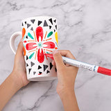 ZEYAR Acrylic Paint Pens for Porcelain, Professional Ceramic painting, 12 colors Water-based, Medium Point, Water and Fade Resistant, DIY on Mugs and ZEYAR