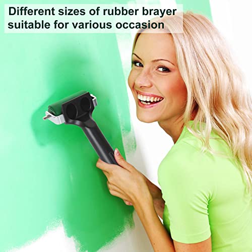 ZOEYES 4 Pack Rubber Brayer Roller, Vinyl Rubber Brayer, Ink Printmaking Roller Tool for Crafting, Painting, Ink Paint Block Stamping, Wallpapers, ZOEYES
