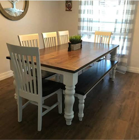 DESIGN 59 Chunky Hardwood Unfinished Farmhouse Dining Table Legs Set of 4 Turned Legs DESIGN 59