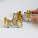 Wazakura 4PCS Interlocking Mini Ikebana Kenzan Flower Frog, Made in Japan, Japanese Floral Arranging Pin Holder - 1.25"(32mm) x1.18(30mm) Brass, 4PCS Hanafubuki