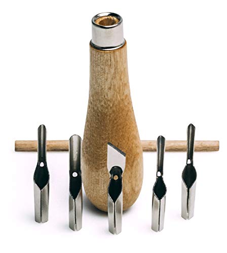 Bastex 5 in 1 Linoleum Cutter Tools. 5 Blade Set for Lino Cutting, Linograph Printmaking Stamp. Great Cutters for Rubber Stamps, DIY Carving, Blocks, Bastex