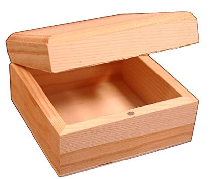 Creative Hobbies® Mini Wood Craft Box 3.5 Inch, Unfinished, Hinged Lid and Magnetic Closure - WoodArtSupply