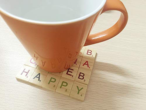 Abbaoww 200 Pcs Colorful Wood Letter Tiles Capital Letters for DIY Crafts, Pendants, Spelling and Scrapbook Abbaoww