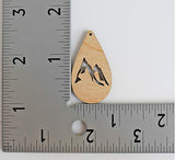 ALL SIZES BULK (12pc to 100pc) Unfinished Wood Laser Mountain Cutout Teardrop Shape with Cutouts Dangle Earring Jewelry Blanks Shape Crafts Made in Texan Wood Crafts