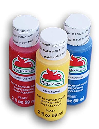 Primary Colors Matte Acrylic Paint Set - Red, Blue, Yellow