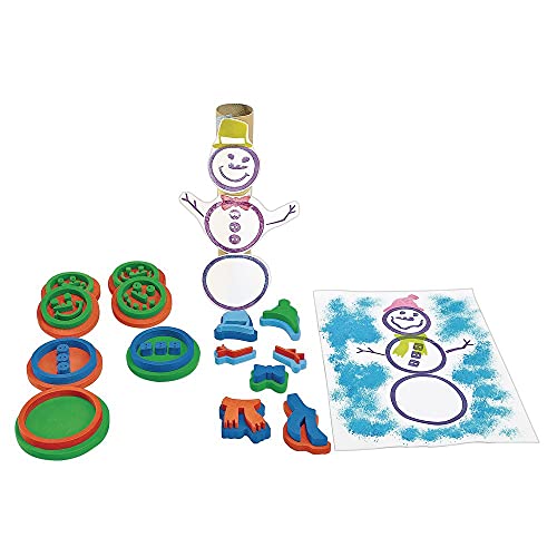 Colorations Snowman Stamper Kit, 15 Stamps, EVA Foam, Durable, Washable, Arts and Crafts, for Kids, Winter, Christmas, Holidays, Classroom, Craft - WoodArtSupply