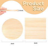 36 Pcs Unfinished Wood Coasters 4" Square and Round Wood Slices for Nature Crafts Blank Wooden Coasters for Crafts and 132 Pcs Non Slip Dot Stickers EBOOT
