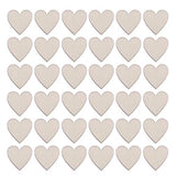Vosarea 50pcs Wooden Hearts Slices Blank Unfinished Wooden Discs Cutout Pieces Embellishments for Scrapbooking Wedding Table Scatter DIY Arts Craft VOSAREA