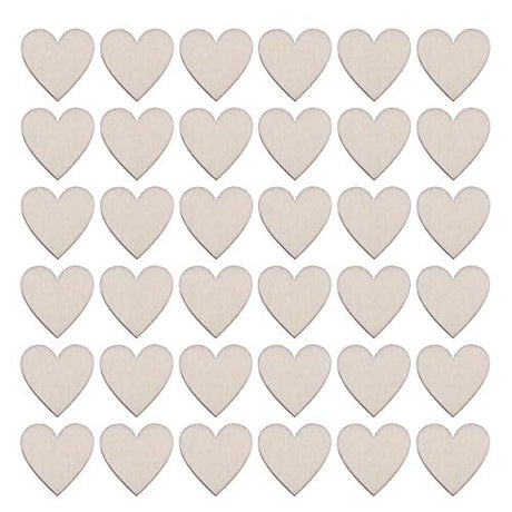 Vosarea 50pcs Wooden Hearts Slices Blank Unfinished Wooden Discs Cutout Pieces Embellishments for Scrapbooking Wedding Table Scatter DIY Arts Craft VOSAREA