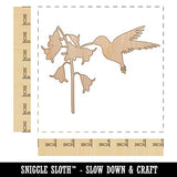 Hummingbird and Flower Unfinished Wood Shape Piece Cutout for DIY Craft Projects - 1/4 Inch Thick - 6.25 Inch Size Sniggle Sloth