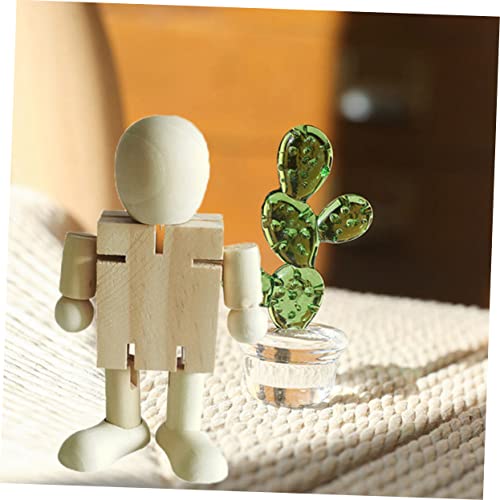 EXCEART 3pcs White Embryo Robot Peg People Kit Unfinished Robot Unfinished Peg Dolls Peg People Toys Blank Peg People Craft Blank Wood Doll Figures EXCEART