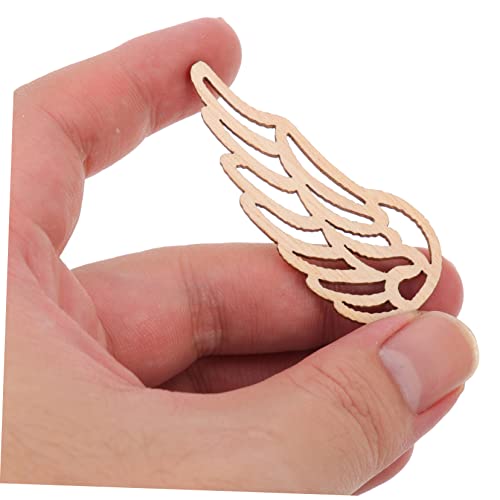 SEWACC Wedding Decorations 100pcs Angel Wings Wood Piece Wood Crafts for Blank Woon Signs Blank Labels Angel Wing Ornaments Angel Wings Cutouts SEWACC
