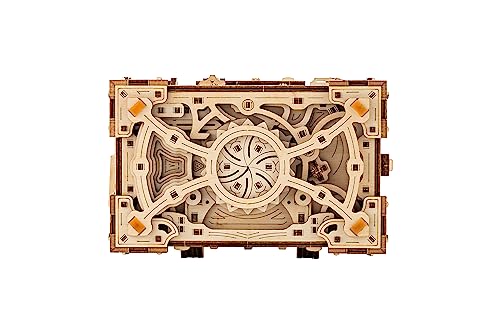 Wood Trick Enigma Chest 3D Puzzle Box - Challenging Wooden Mechanical Model Kit for Adults and Kids Wood Trick