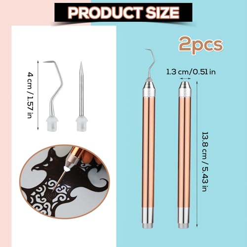 2pcs Led Weeding Tools for Vinyl, Lighted Vinyl Weeding Tool with Hook Craft Weeding Tools for Removing Iron on Vinyl Paper Scrapbooking Cutting PEUTIER
