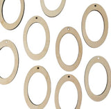 ALL SIZES BULK (12pc to 100pc) Unfinished Wood Wooden Hollow Oval Hoop Circle Frame Laser Cutout Dangle Earring Jewelry Blanks Charms Ornaments Shape Texan Wood Crafts