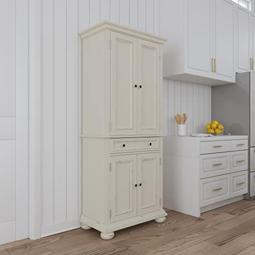 homestyles Dover 71.5 Inches High by 30 Inches Wide with Drawer and Adjustable Shelves White. homestyles