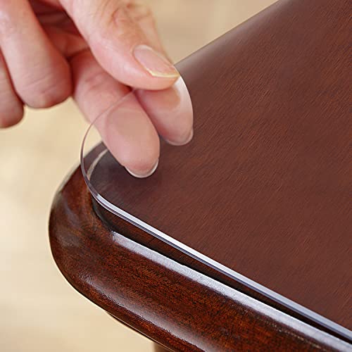 OstepDecor Clear Table Protector 2mm Thick, 24 x 48 Inch Clear Table Cover Protector, Plastic Table Cover, Clear Desk Mat Desk Pad, Desk Protector OstepDecor