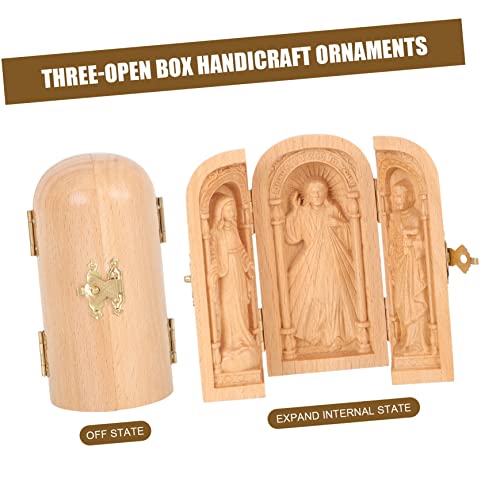 VOSAREA Religious Ornaments Household Wood Crafts Wooden VOSAREA