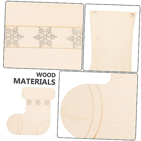 ABOOFAN 3pcs Tag Decor Socks Unfinished Wood Slices Unfinished Wood Chip DIY Supplies Blank Wood Slices Wood Chip for DIY Blank Wood Chip Wooden ABOOFAN