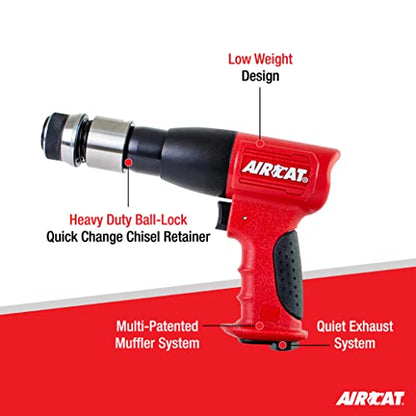 AIRCAT Pneumatic Tools 5100-A-T: .401-Inch Shank Composite Medium Stroke Air Hammer 3,000 BPM - Hammer - WoodArtSupply