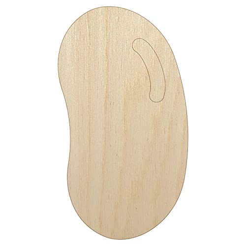 Jelly Bean Solid Unfinished Wood Shape Piece Cutout for DIY Craft Projects - 1/8 Inch Thick - 4.70 Inch Size Sniggle Sloth