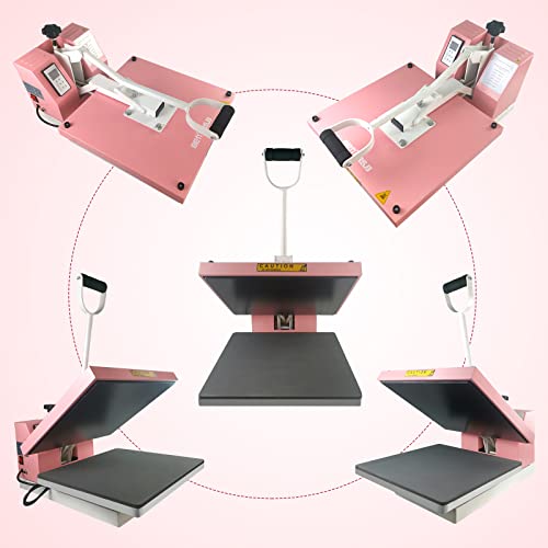 BetterSub Print T-Shirt Machine DIY Digital Industrial Quality Heat Press Machine Clamshell Transfer Sublimation Print Press Machine 15‘’x 15'' Pink BetterSub