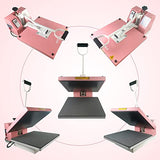 BetterSub Print T-Shirt Machine DIY Digital Industrial Quality Heat Press Machine Clamshell Transfer Sublimation Print Press Machine 15‘’x 15'' Pink BetterSub