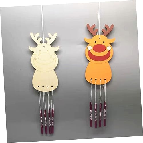 Yardwe 16 Sets Christmas DIY Wind Chime Christmas Tree Ornament Christmas Bell Pendant Xmas Unfinished Wind Chime Wind Chime Craft Kit Ornaments for Yardwe