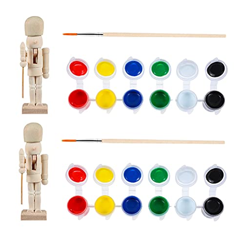 2Sets Christmas Nutcracker unpainted Nutcracker Unfinished Wood Nutcracker Christmas Table Decorations Tall Nutcracker Decorations Xmas Gift Indoor ifundom