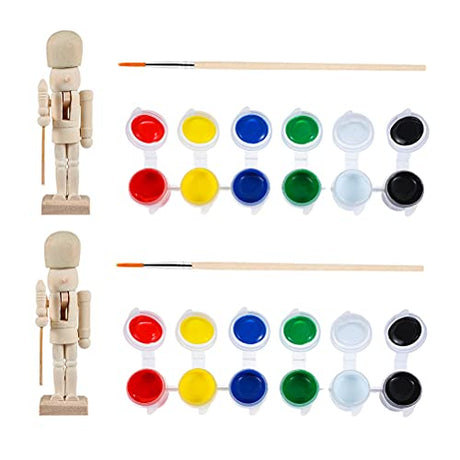 2Sets Christmas Nutcracker unpainted Nutcracker Unfinished Wood Nutcracker Christmas Table Decorations Tall Nutcracker Decorations Xmas Gift Indoor ifundom