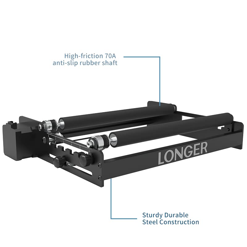 Longer Laser Engraver Rotary Roller, a Good Partner for Laser Engraving Machine， Y-axis Laser Engraver Attachment 360° Rotation, 6-100mm Engraving - WoodArtSupply