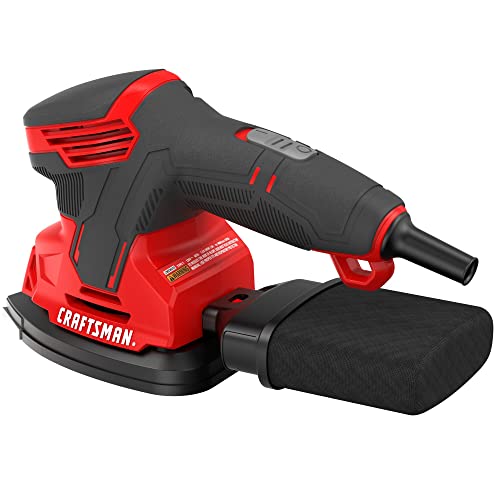CRAFTSMAN Detail Sander, Corded Mouse Sander for Woodworking, Includes 2 Attachments, Sandpaper Sheets and Dust Bag (CMEW210) Craftsman