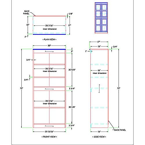 Bowery Hill Traditional 72" Wood Storage Cabinet with 5-Shelves in Cherry Bowery Hill