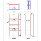 Bowery Hill Traditional 72" Wood Storage Cabinet with 5-Shelves in Cherry Bowery Hill
