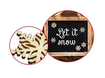 Mini Laser Cuts Wood Shape Christmas Holiday Snowflakes - 54 Pieces