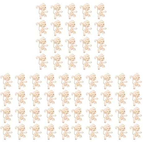 ABOOFAN 60 Pcs Wooden Table Christmas Decor Unfinished Wood Monkey Cutout Shapes Wood Letters Crafts Wood Cutouts for Crafts Unfinished Wooden ABOOFAN