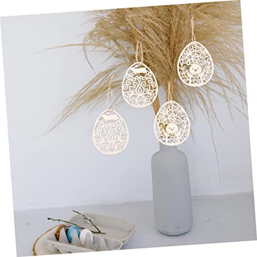 BESPORTBLE 5pcs Easter Ornaments Easter Wooden Egg Cutouts Easter Bunny Embellishments Unfinished Bunny Cutouts BESPORTBLE