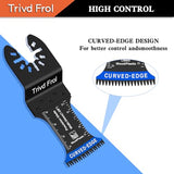 Trivd Frol 10PCS Japanese Tooth Oscillating Saw Blades, Curved Edge Oscillating Multitool Blades Clean Cut for Wood, Plastic, Oscillating Tool Blades Trivd Frol