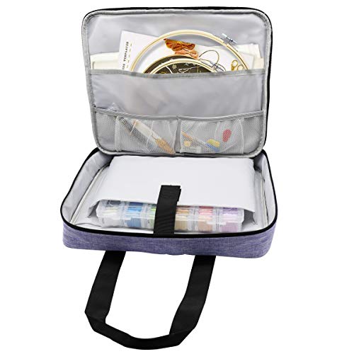 ATTERET Full Range Embroidery and Cross Stitch Starter Kit with Premium Storage Organizer Bag, Includes 99 DMC Coded Cotton Threads, 9 Metallic - WoodArtSupply