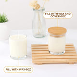 GOTIDEAL 12 Pack 9 OZ Frosted White Candle Jars with Bamboo Lids for Making Candles Supplies, Bulk Empty Candle Containers Tins Small Glass Jars for GOTIDEAL