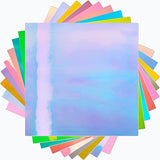 Prime Vinyl Holographic Vinyl Permanent, Holographic Vinyl for Cricut, 12” x 12” 9 Sheets/Pack, Holographic Opal Craft Adhesive Vinyl Sheets for Prime Vinyl