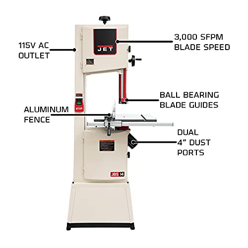 JET 14-Inch Woodworking Bandsaw, 1-3/4 HP, 1Ph 115/230V (JWBS-14SFX) Jet