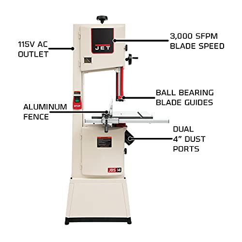 JET 14-Inch Woodworking Bandsaw, 1-3/4 HP, 1Ph 115/230V (JWBS-14SFX) - WoodArtSupply