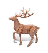 Puzzled 3D Puzzle Deer Wood Craft Construction Model Kit, Fun, Unique & Educational DIY Wooden Toy Assemble Model Unfinished Crafting Hobby Puzzle to Puzzled