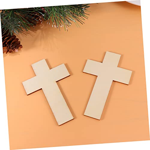 SEWACC 36Pcs Wooden Crosses for Crafts Wooden Cross Charm Small Wooden Crosses Unfinished Wood Cross Rustic Wooden Cross Jesus Wooden Cross Mini SEWACC