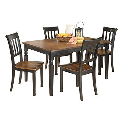 Signature Design by Ashley Owingsville Rustic Farmhouse Dining Room Table, Black & Brown - WoodArtSupply