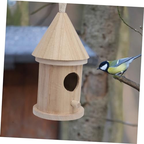 SEWOART 3 Pcs Bird Houses for Outside Kit Kids Kits Bird Boxes Garden Outdoor Birds Accessories Mini Birdhouse Birds Hut Bed Unpainted Birdhouse DIY