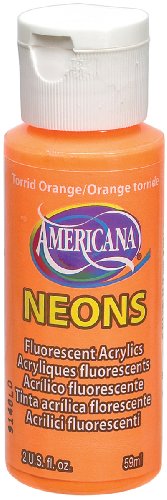 DecoArt Americana Neon's Paint, 2-Ounce, Torrid Orange - WoodArtSupply