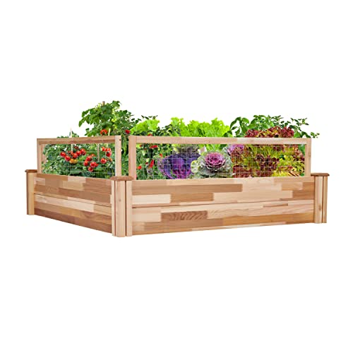 Jumbl Raised Canadian Cedar Garden Bed | Elevated Wood Planter for Growing Fresh Herbs, Vegetables, Flowers, Succulents & Other Plants at Home | - WoodArtSupply